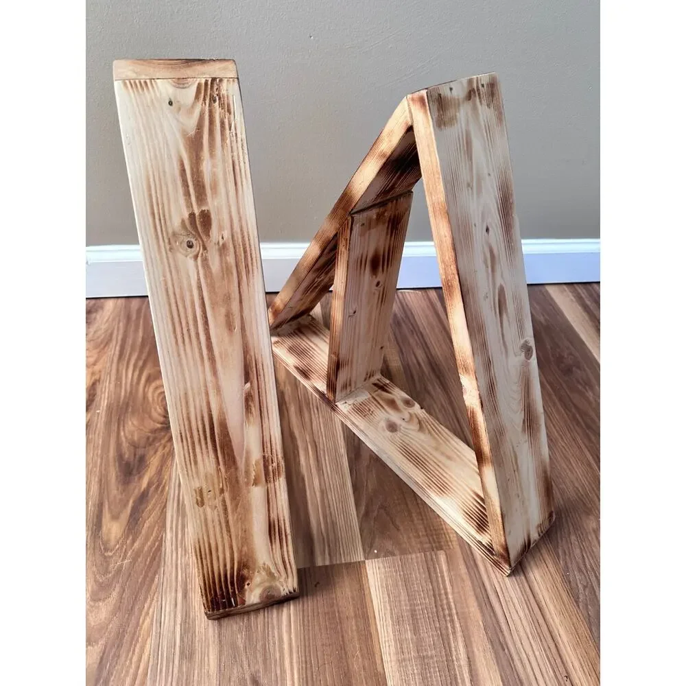 Handmade Wooden Shelves Wood Burned Set of 2